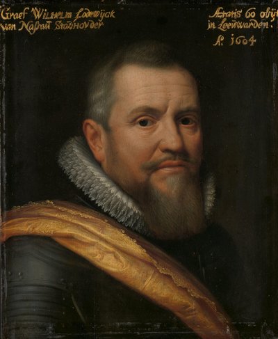 Retrato del Conde Guillermo Luis de Nassau, apodado Nuestro Padre en frisón occidental de Michiel Jansz van Mierevelt (workshop of)