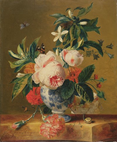 Un jarrón de flores, 1729 de Michiel Van Huysum