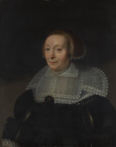 Retrato de una mujer con un collar de encaje, ca. 1632-35 de Michiel Jansz van Mierevelt