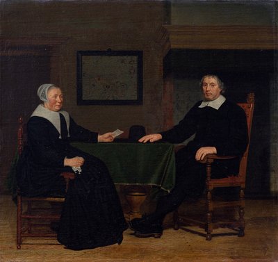 Retrato de Adriaen Corver y su esposa Rijckje Theulingh. de Michiel van Musscher