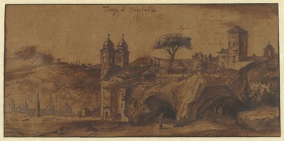 Vista de la SS Trinità dei Monti en Roma de Michiel van Overbeek