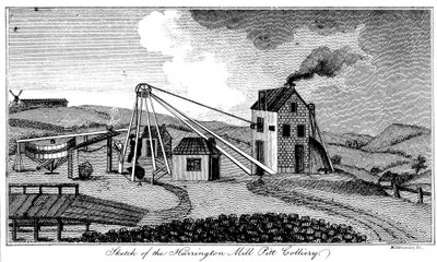 Boceto de la Mina Harrington Mill Pitt, Condado de Durham de Middlemist
