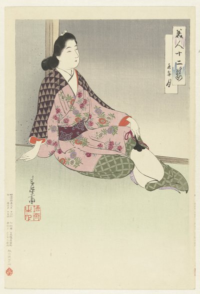 el sexto mes Minazuki (título sobre objeto) Doce bellezas (título de la serie) Bijin junishi (título de la serie sobre el objeto) de Migita Toshihide