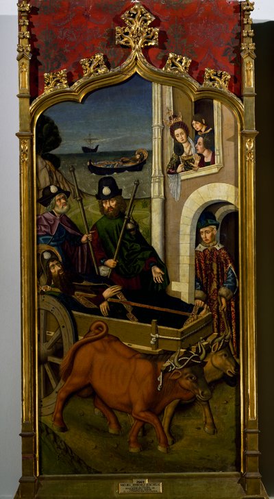 El cuerpo de Santiago llegando a Galicia de Miguel (school of) Ximenez