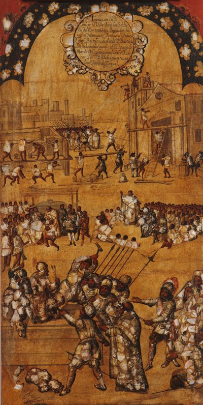 La conquista de México, Panel IV, c.1696-1715 de Miguel Gonzalez