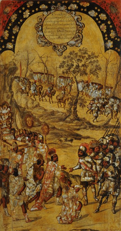 La conquista de México, Panel VIII, c.1696-1715 de Miguel Gonzalez