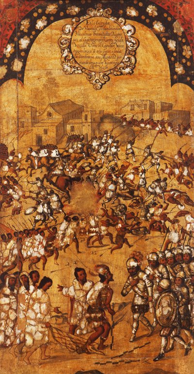 La Conquista de México, Panel V, c.1696-1715 de Miguel Gonzalez