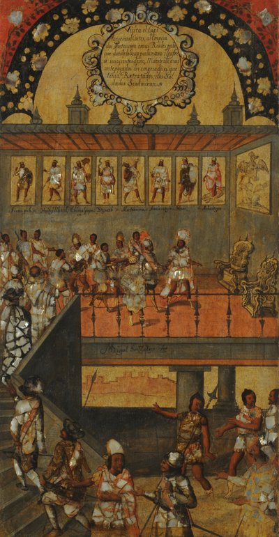 La Conquista de México, Panel XII, c.1696-1715 de Miguel Gonzalez