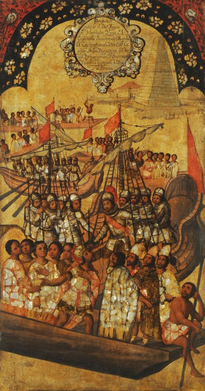 La conquista de México, Panel XXIII, c.1696-1715 de Miguel Gonzalez
