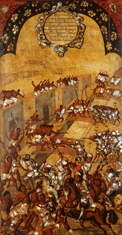 La conquista de México, Panel XX, c.1696-1715 de Miguel Gonzalez