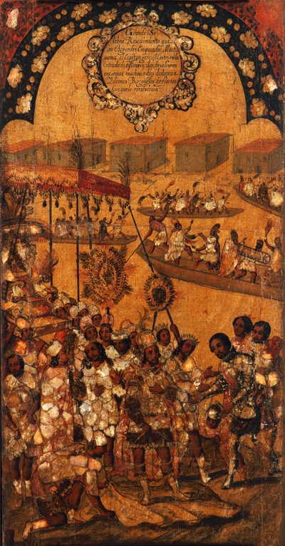 La Conquista de México, Panel X, c.1696-1715 de Miguel Gonzalez