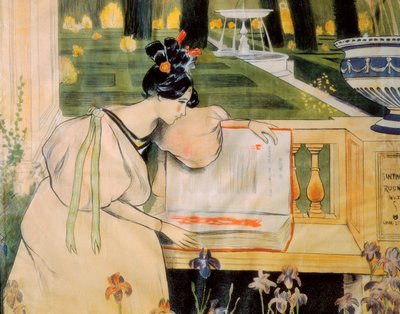 Cartel de presentación de Las páginas de la vida de Rusinol i Prats (litografía de Miguel Utrillo