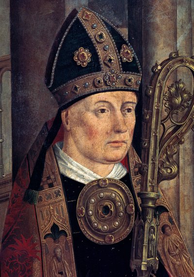 "San Isidro de Sevilla (560 ou 570 - 636)" detalle de Miguel Zitow