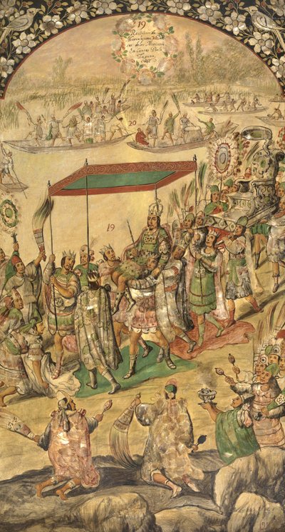 La bienvenida de Moctezuma (1466-1520) de Miguel and Juan Gonzalez