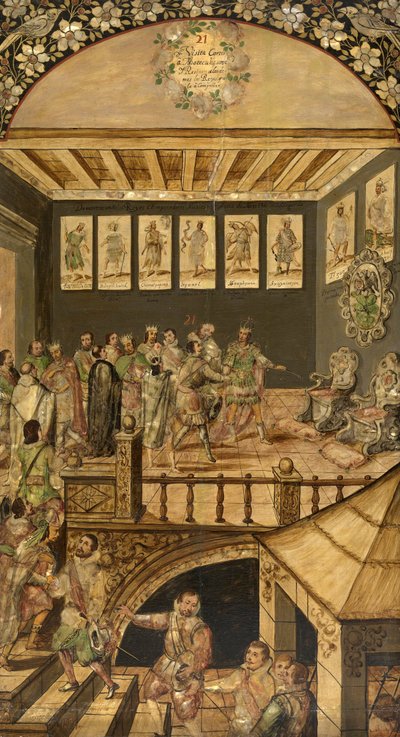 La visita de Hernando Cortés (1485-1547) a Moctezuma (1466-1520) en 1520 - La conquista de México por Hernán Cortés de Miguel and Juan Gonzalez