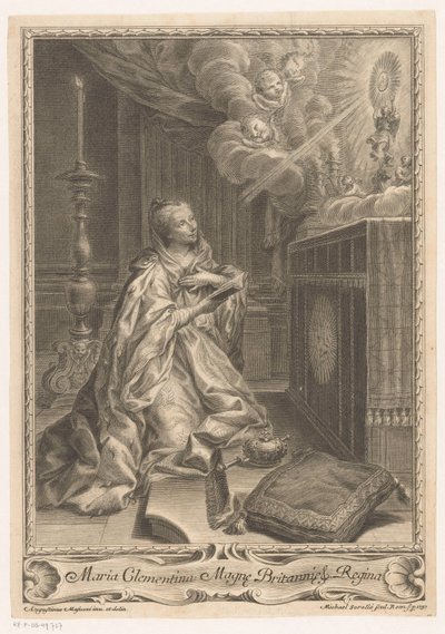 Maria Clementina Sobieska frente a un altar de Miguel de Sorelló