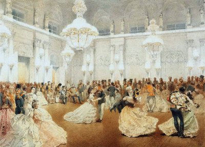 Baile en el Salón de Conciertos del Palacio de Invierno durante la Visita Oficial de Nasir al-Din Shah en mayo de Mihaly von Zichy