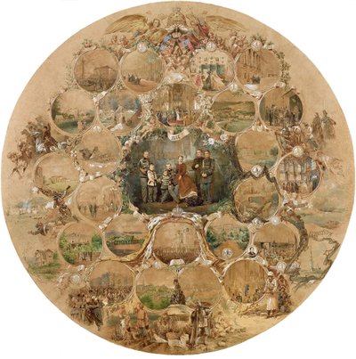 Composición para la celebración de las bodas de plata del emperador Alejandro II, 1866 de Mihaly von Zichy
