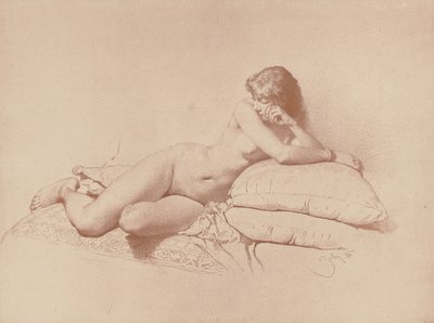 Estudio de una mujer desnuda reclinada de Mihaly von Zichy