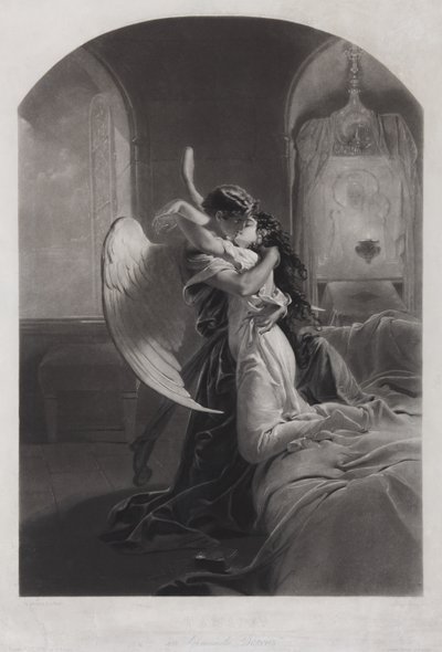 Tamara y Demonio. Ilustración del poema El Demonio de Mijaíl Lérmontov, c. 1880 de Mihaly von Zichy