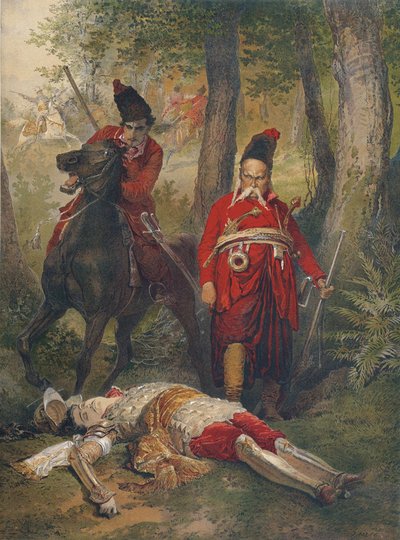 Ilustración de Taras Bulba para la Historia de N. Gogol, 1890s de Mihaly von Zichy
