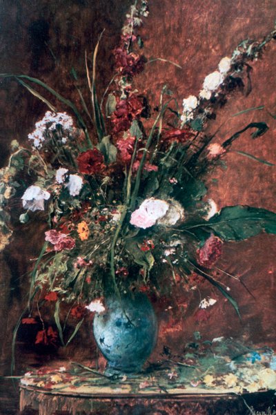 Gran bodegón floral, 1881 de Mihály Munkácsy