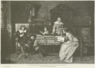 John Milton dictando El Paraíso Perdido a sus hijas de Mihály Munkácsy