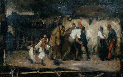 escena del pueblo húngaro de Mihály von Munkácsy