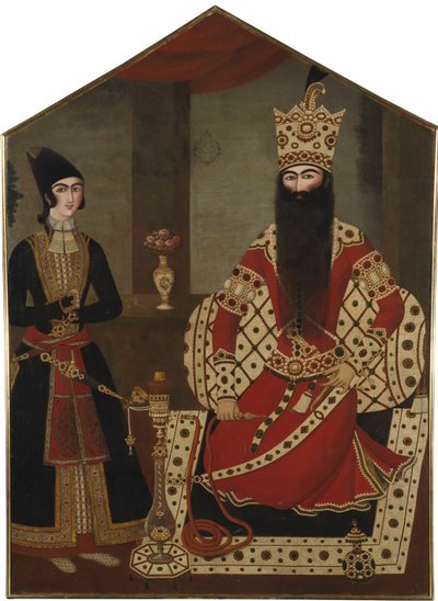 Retrato de Fath Ali Shah de pie 1797-1834, ca 1820 de Mihr Ali