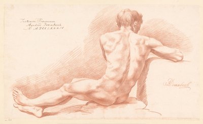 Desnudo masculino sentado, visto de espaldas (3er premio 1784) de Mijnderd Doornbosch