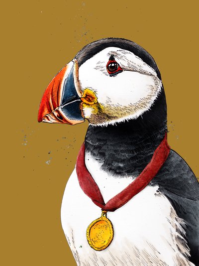 Felicidades Puffin por el Golden Yellow, 2020 de Mike Davis