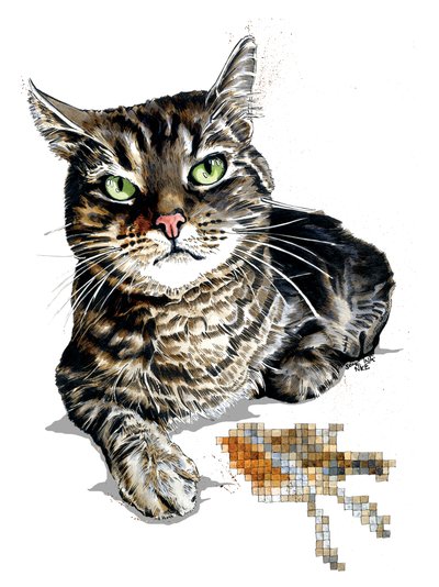 Regalo Gato en blanco, 2020 de Mike Davis