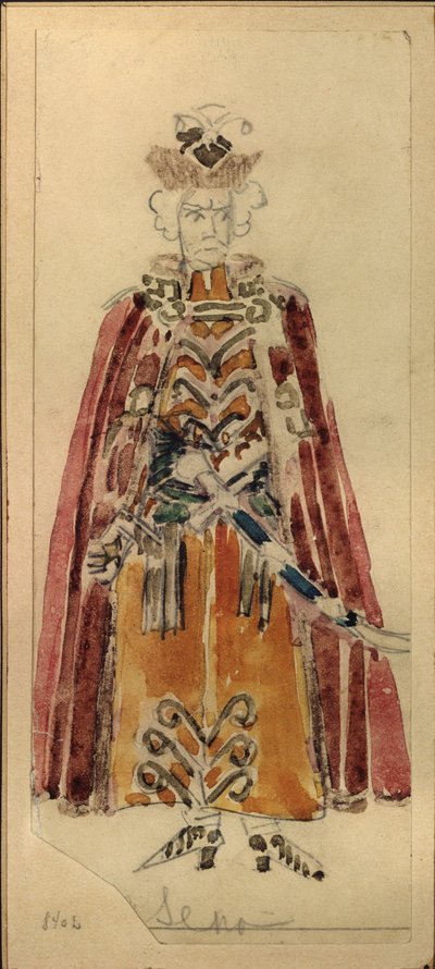 Diseño de vestuario para la ópera Mazeppa de P.I. Tchaikovsky de Mikhail Aleksandrovich Vrubel