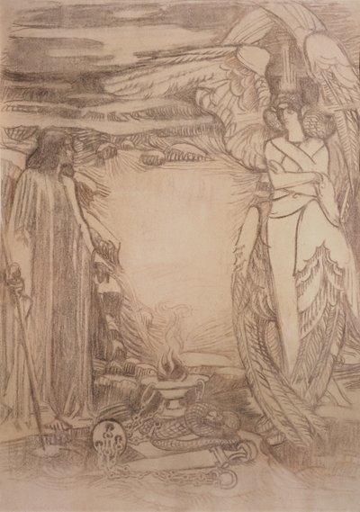 Ilustración para el poema Profeta de A. Pushkin, 1905 de Mikhail Aleksandrovich Vrubel