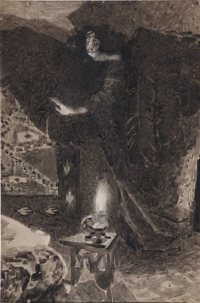 Ilustración del poema El Demonio de Mijaíl Lérmontov, 1890-1900 de Mikhail Aleksandrovich Vrubel