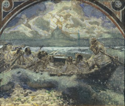 Jesús camina sobre el agua de Mikhail Aleksandrovich Vrubel