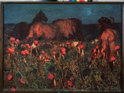 Se acerca la noche - Pintura de Mikhail Alexandrovich Vrubel (Vrubel) (1856-1910), óleo sobre lienzo de Mikhail Aleksandrovich Vrubel