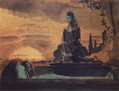 Lamentación I, 1887 de Mikhail Aleksandrovich Vrubel