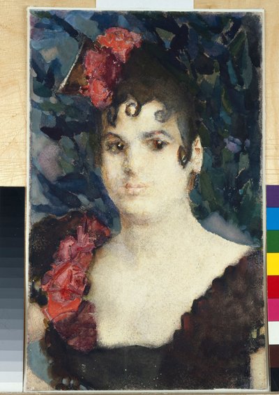 Retrato de Tatyana Lyubatovich como Carmen en la ópera de Georges Bizet - Acuarela sobre papel de Mikhail Alexandrovich Vrubel (Vrubel) (1856-1910) de Mikhail Aleksandrovich Vrubel