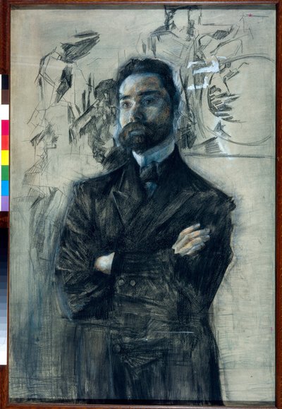 Retrato del poeta Valeri Iakovlevitch Brioussov (1873-1924) - Obra de Mikhail Alexandrovich Vrubel (Vroubel) (1856-1910) de Mikhail Aleksandrovich Vrubel