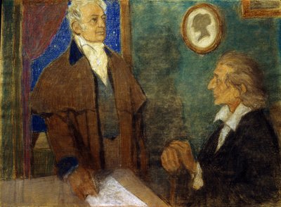 J. W. von Goethe y F. Schiller en Weimar) de Mikhail Dmitrievich Ezuchevsky