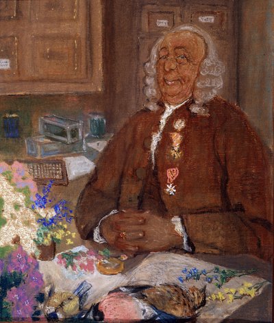 ""Retrato de Charles Linne (Carl von Linne, Linneus 1707-1778), naturalista sueco"" Pintura de Mikhail Dmitrievich Ezuchevsky (1880-1928) Museo Estatal Darwin del siglo XX, Moscú de Mikhail Dmitrievich Ezuchevsky