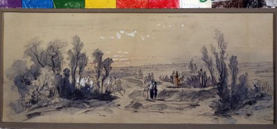 Diseño del telón de la ópera "Mazeppa" de Piotr Ilich Chaikovski (1840-1893). Obra de Mikhail Ilyich Bocharov (1831-1895). Acuarela sobre papel de Mikhail Ilyich Bocharov