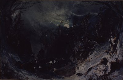 Diseño escénico para la ópera El poder del demonio de A. Serov, 1871 de Mikhail Ilyich Bocharov