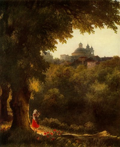 Vista de Arricio cerca de Roma, 1830s, 1965 de Mikhail Ivanovich Lebedev