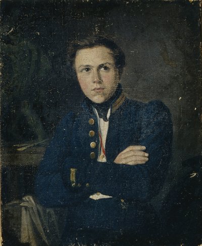 Retrato del escultor Alexander Ivanovich Terebenev 1812-1859, 1835 de Mikhail Ivanovich Skotti