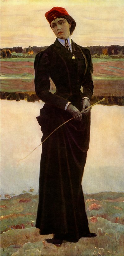 Retrato de Olga Mikhailovna Nesterova-Shretera, la hija del artista, c1906, 1965 de Mikhail Nesterov