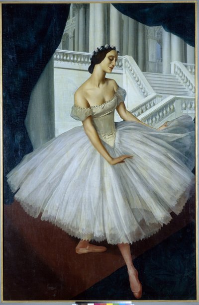Portrait de la ballerine Anna Pavlova (1881-1931) (La bailarina Anna Pavlova) - Peinture de Alexandre Evguenievitch Jacovieff (Alexander Yevgenyevich Yakovlev o Iacovieff) (1887-1938), huile sur toile (190x121,5 cm) de Mikhail Nikolayevich Yakovlev
