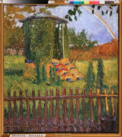 Un cenador de jardín - Pintura de Mikhail Nikolayevich Yakovlev (1880-1942), óleo sobre lienzo de Mikhail Nikolayevich Yakovlev