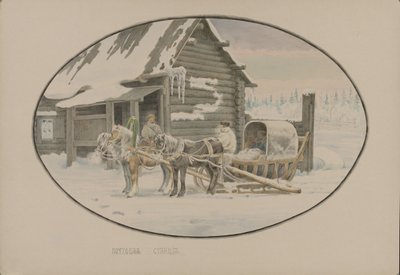 Estación postal, 1862 de Mikhail Stepanovich Znamensky
